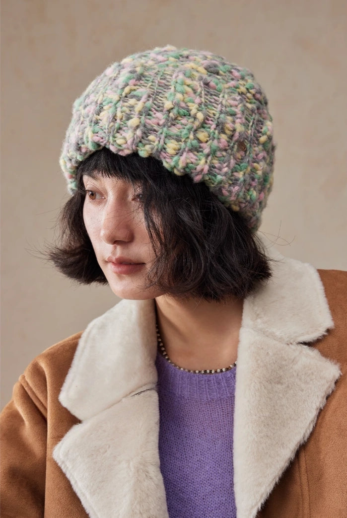 Women’s Knit Beanie – Wool Blend Textured | Green - OESLO