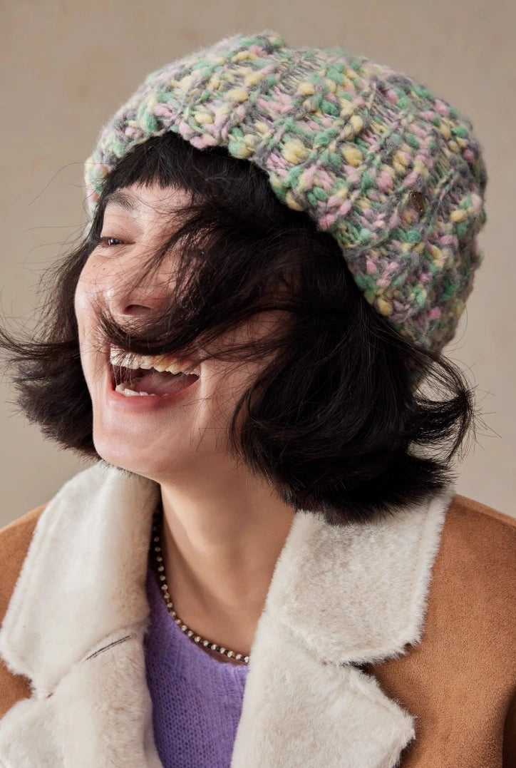 Women’s Knit Beanie – Wool Blend Textured | Green - OESLO