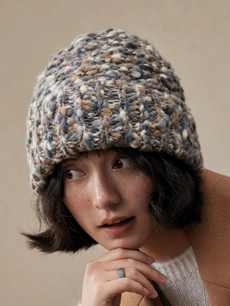 Women’s Knit Beanie – Wool Blend Textured | Grey - OESLO