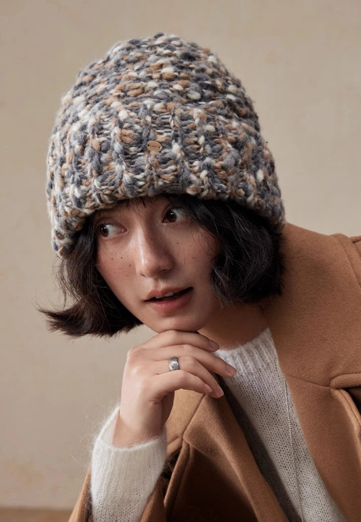 Women’s Knit Beanie – Wool Blend Textured | Grey - OESLO