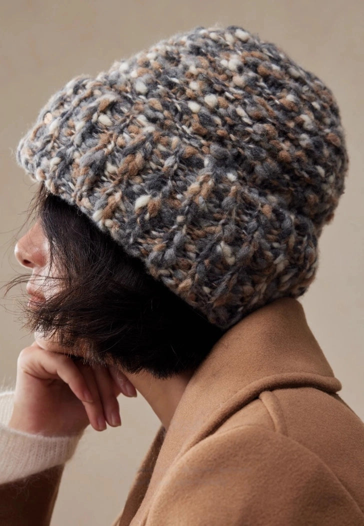 Women’s Knit Beanie – Wool Blend Textured | Grey - OESLO