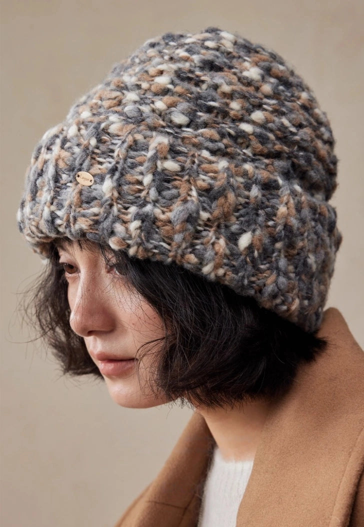 Women’s Knit Beanie – Wool Blend Textured | Grey - OESLO