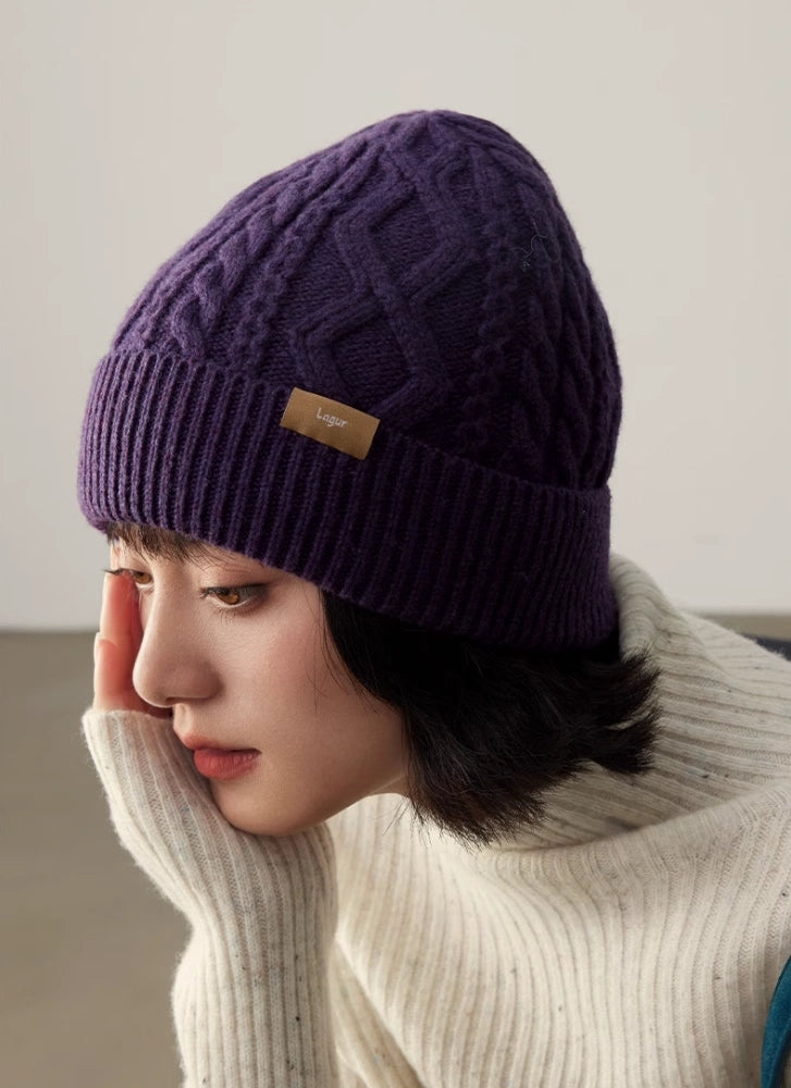 100% Wool Knit Beanie – Dreamy Purple Collection - OESLO