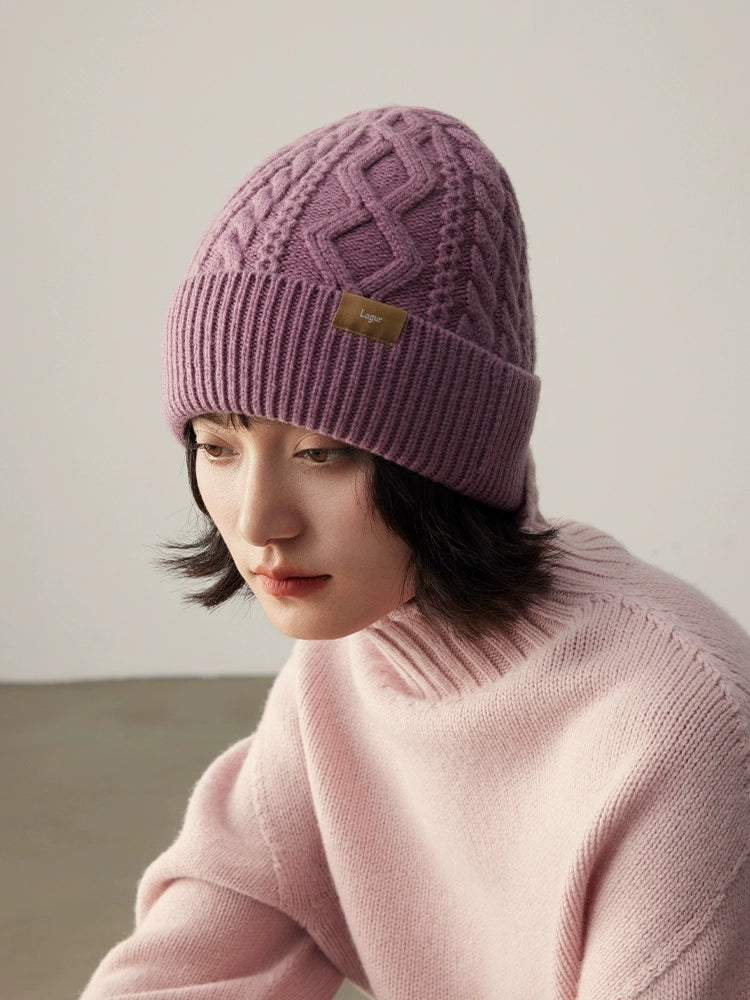 100% Wool Knit Beanie – Dreamy Purple Collection - OESLO