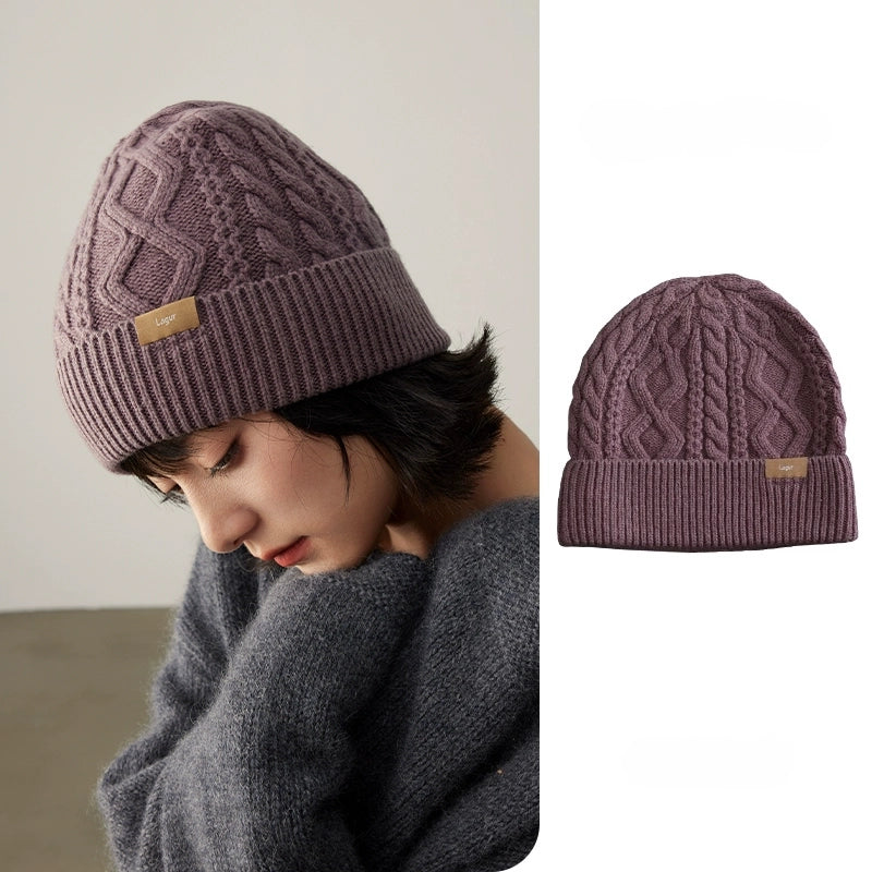 100% Wool Knit Beanie – Dreamy Purple Collection - OESLO