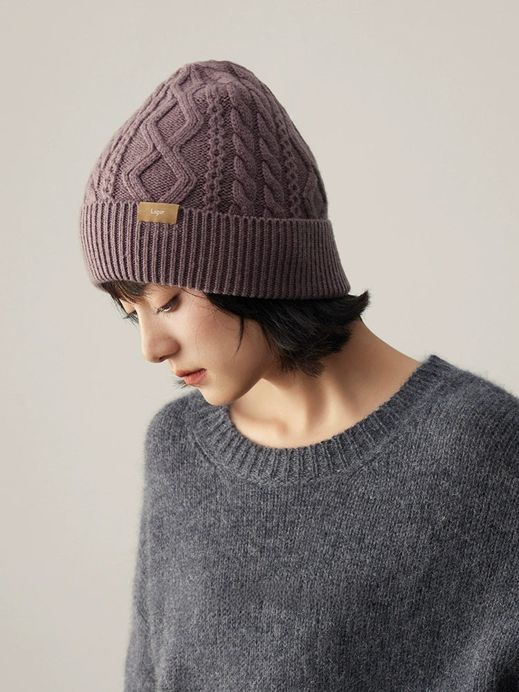 100% Wool Knit Beanie – Dreamy Purple Collection - OESLO