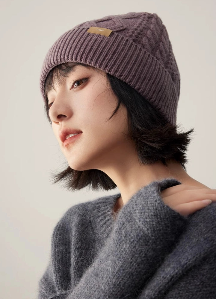 100% Wool Knit Beanie – Dreamy Purple Collection - OESLO