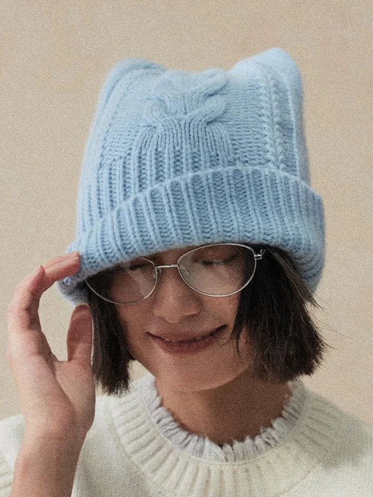 Cat Ear Knit Beanie Hat for Winter | Multiple Colors - OESLO