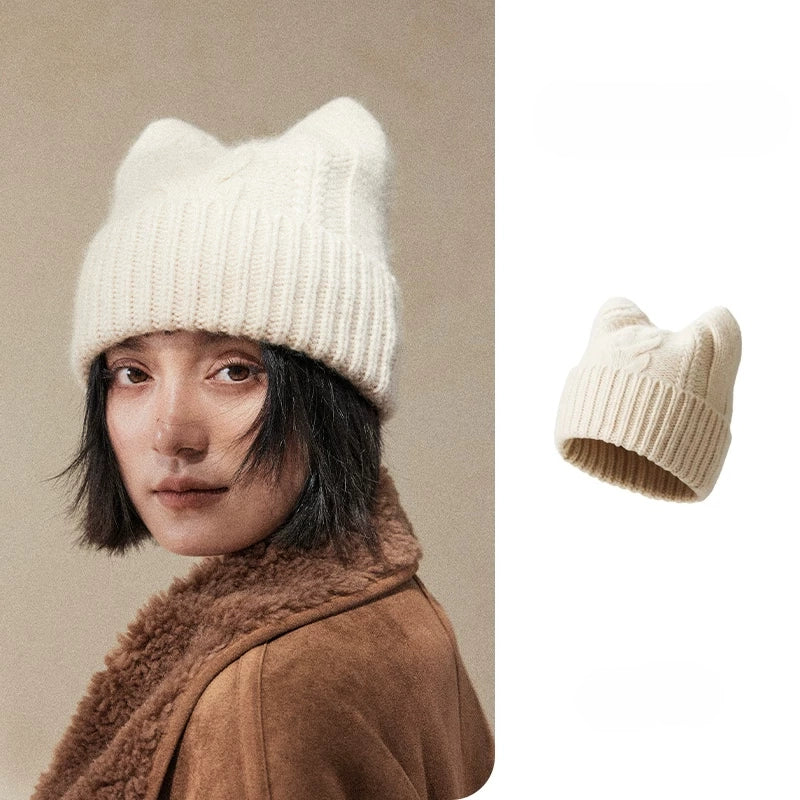 Cat Ear Knit Beanie Hat for Winter | Multiple Colors - OESLO