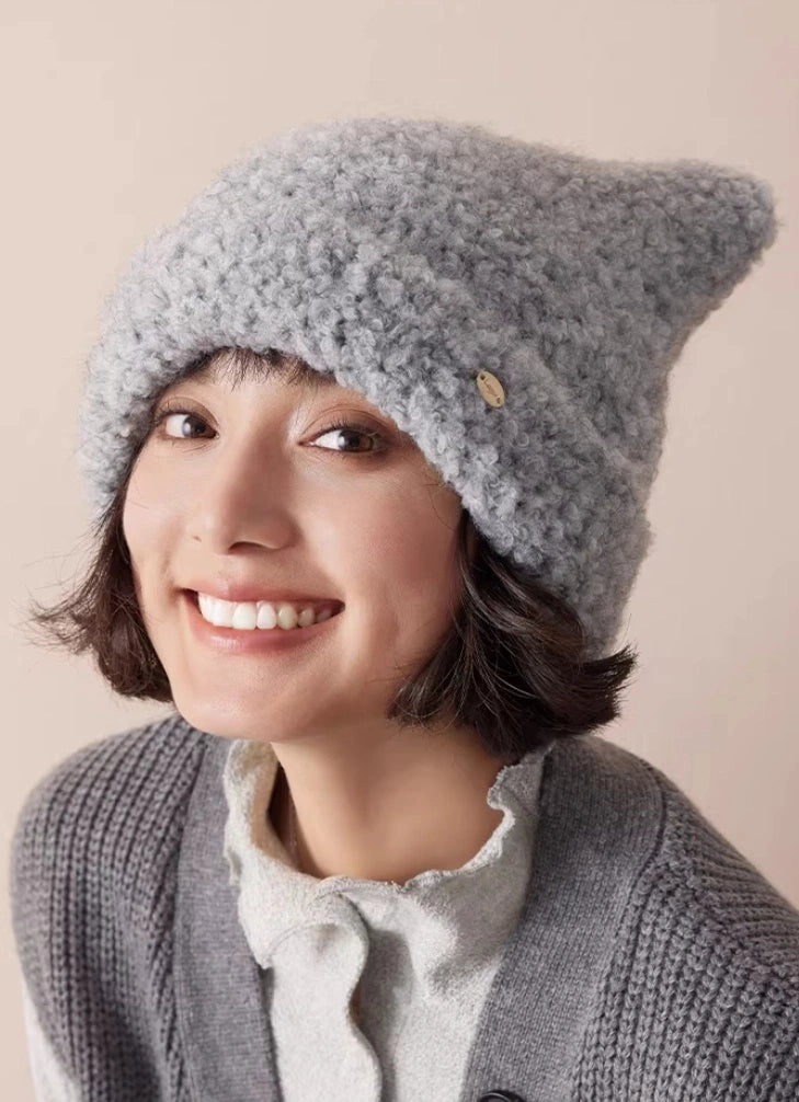 Cute Cat Ear Knit Plush Hat for Women | Multiple Colors - OESLO