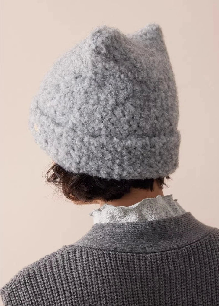 Cute Cat Ear Knit Plush Hat for Women | Multiple Colors - OESLO