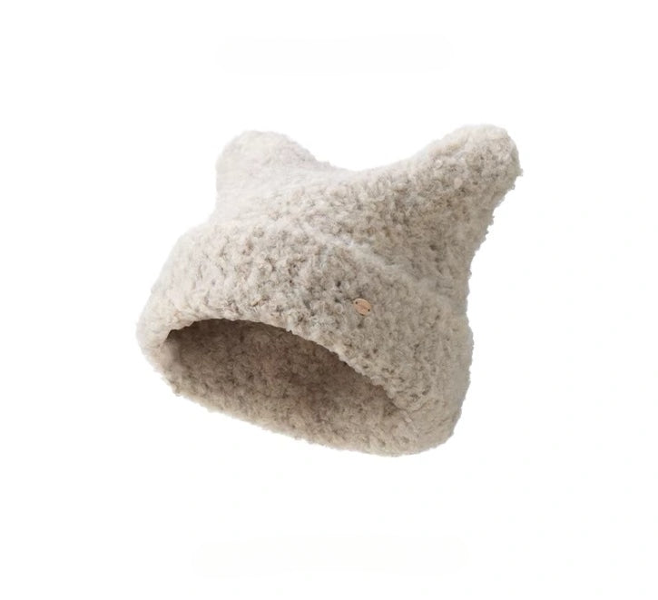 Cute Cat Ear Knit Plush Hat for Women | Multiple Colors - OESLO
