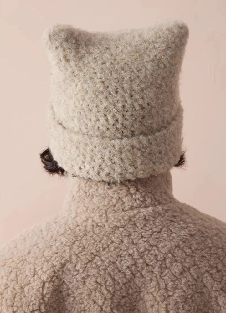 Cute Cat Ear Knit Plush Hat for Women | Multiple Colors - OESLO