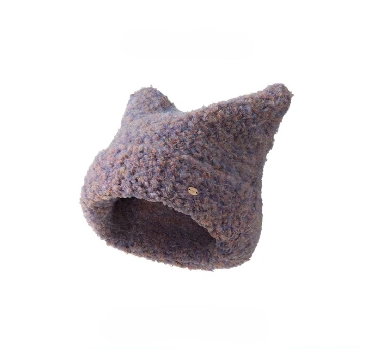 Cute Cat Ear Knit Plush Hat for Women | Multiple Colors - OESLO