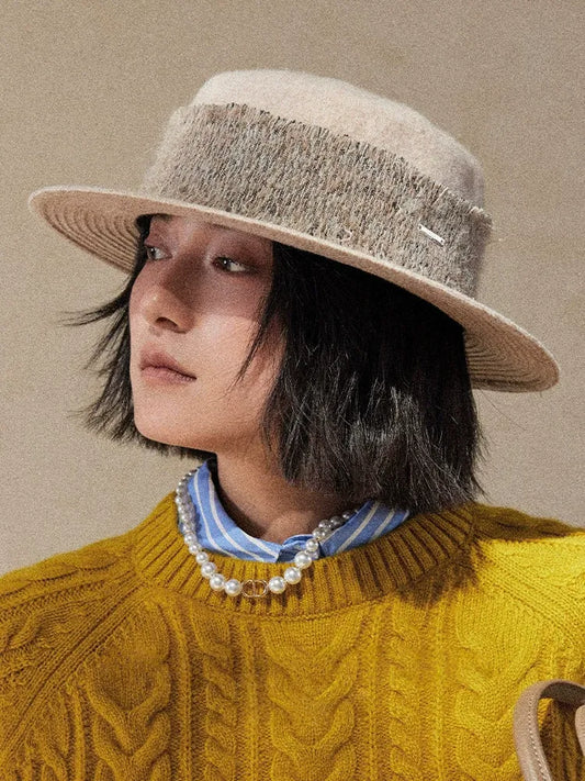 Elegant Wool Fedora Hats for Women | Vintage Black & Beige Style