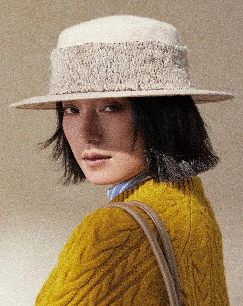 Elegant Wool Fedora Hats for Women | Vintage Black & Beige Style - OESLO