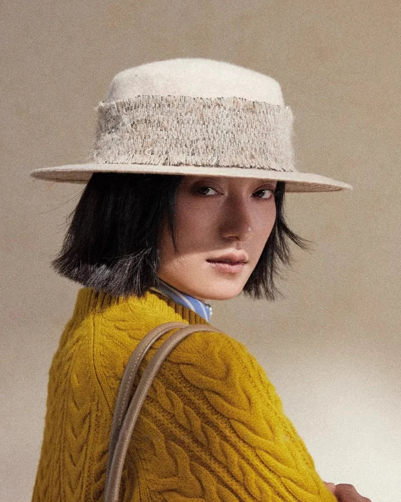 Elegant Wool Fedora Hats for Women | Vintage Black & Beige Style - OESLO