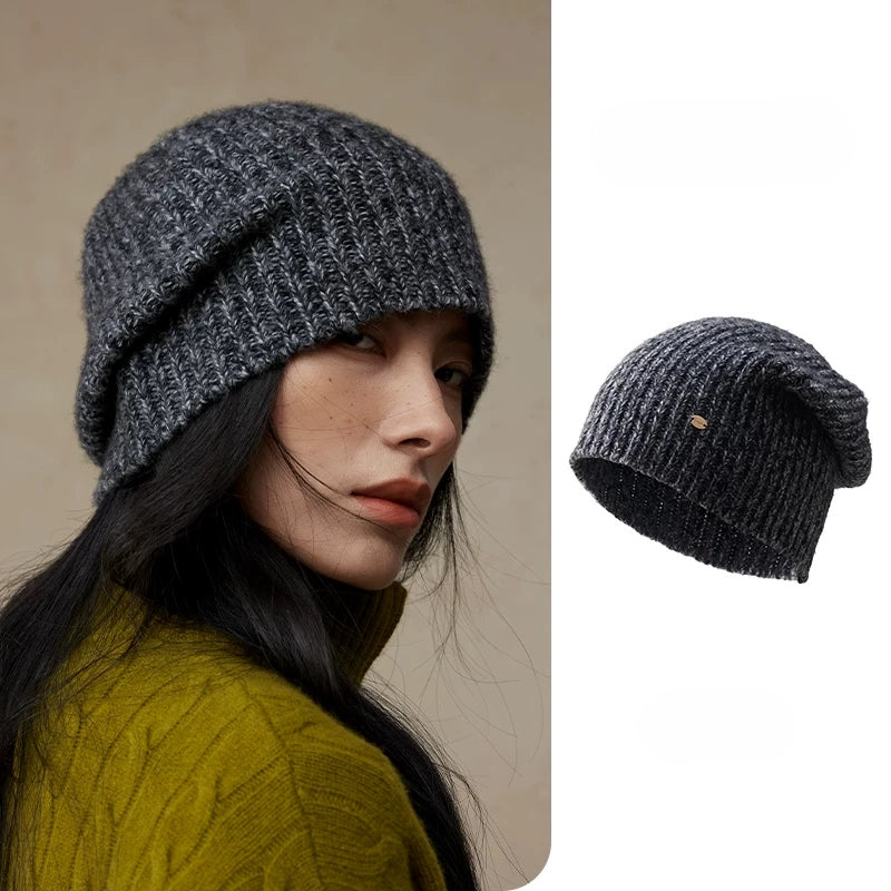 Relaxed Ribbed Knit Wool Beanie Hat | Multiple Colors - OESLO