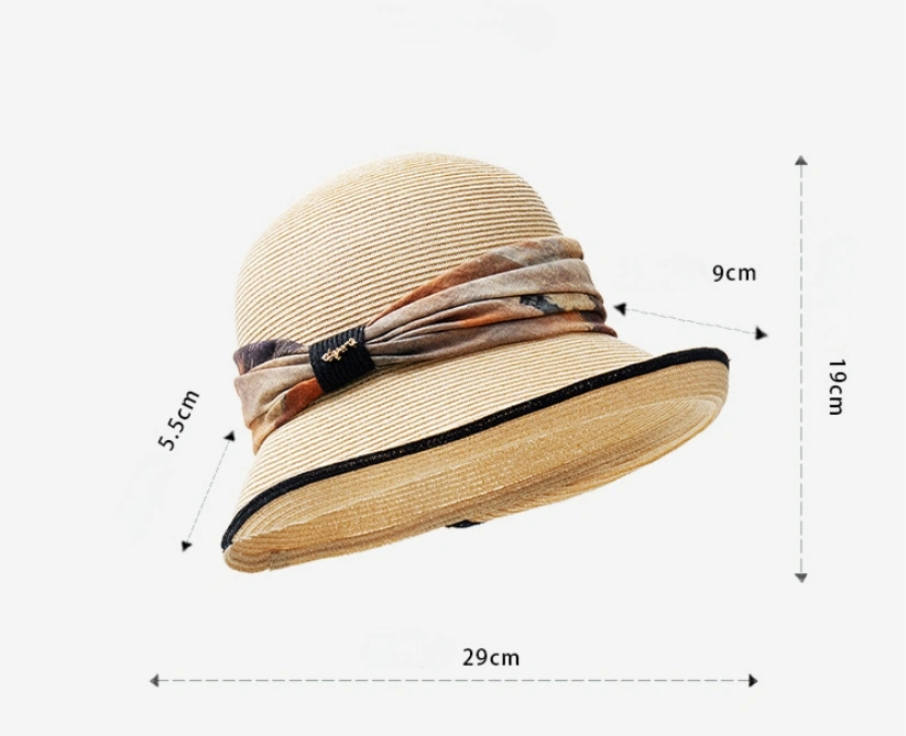 straw bucket sun hat size chart women 54-57cm adjustable fit