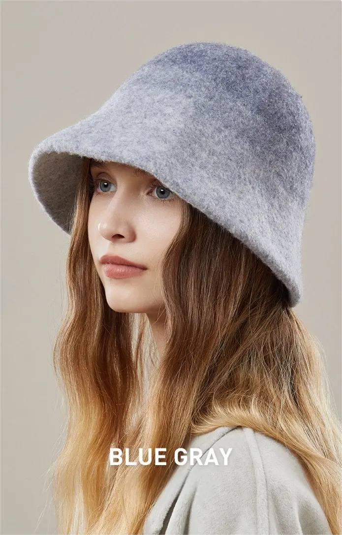 Wool Bucket Hat – Gradient Winter Hat for Women - OESLO