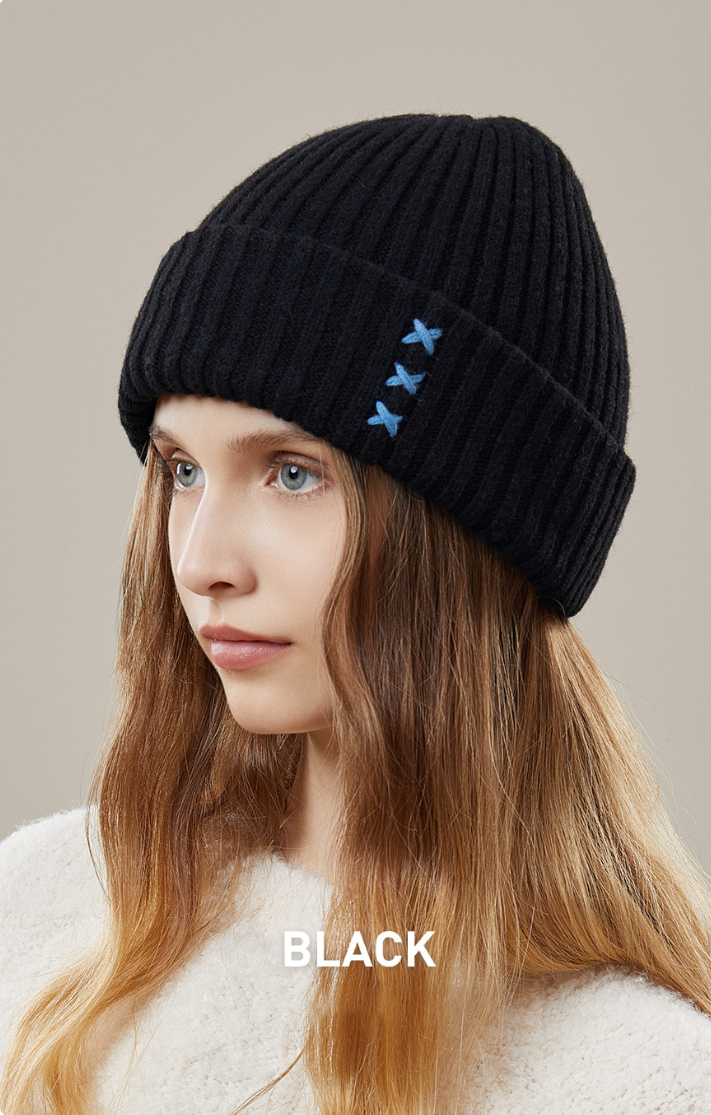 Wool Beanie - With Embellishments 100% Wool Knit Hat - OESLO
