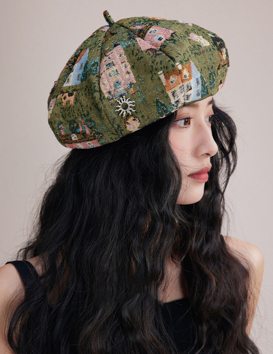 Women's Beret – Vintage Patchwork Artist Hat - AOA Fashion Accessories