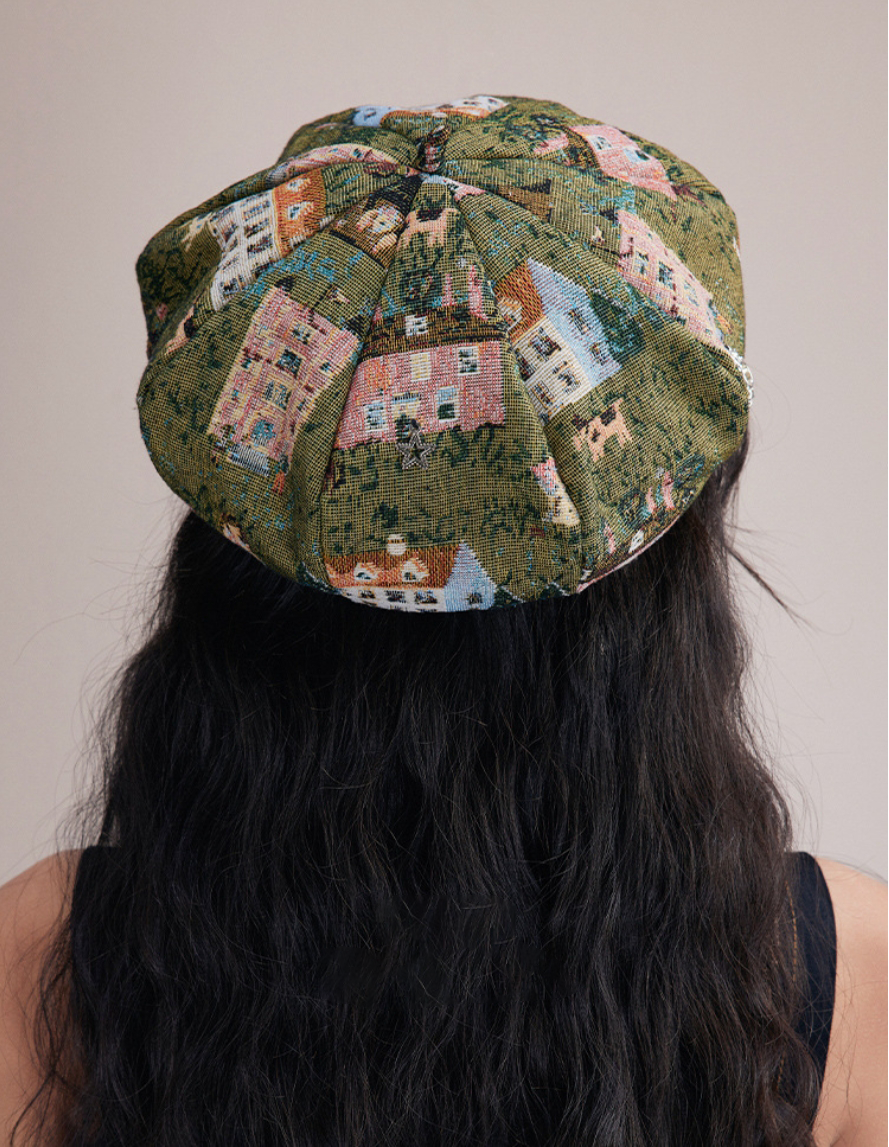 Women's Beret – Vintage Patchwork Artist Hat - AOA Fashion Accessories