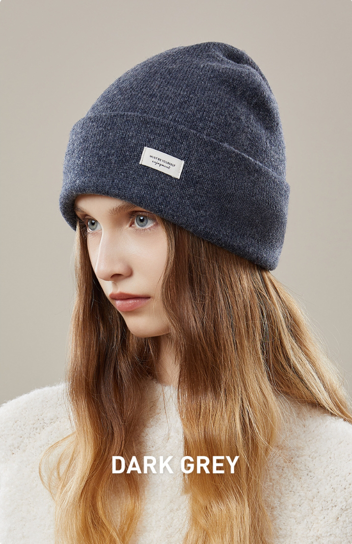 Wool Beanie - Solid Color Classic Knitted Hat - OESLO