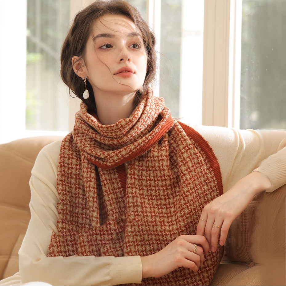 FASHIONABLE WOOL PLAID SCARF - AOA Fashion Accessories