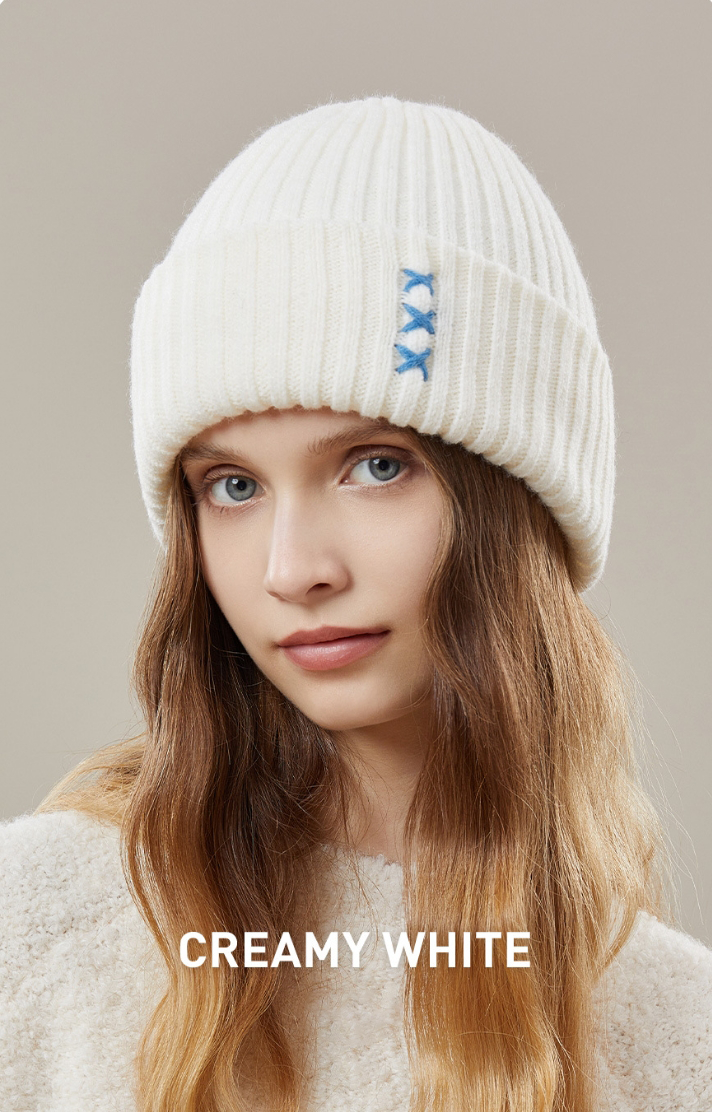 Wool Beanie - With Embellishments 100% Wool Knit Hat - OESLO