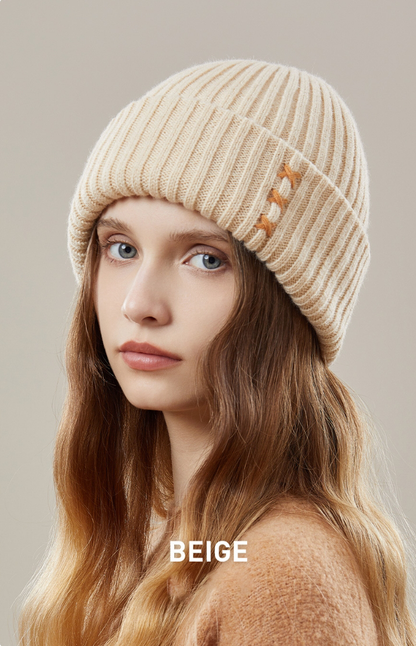 Wool Beanie - With Embellishments 100% Wool Knit Hat - OESLO