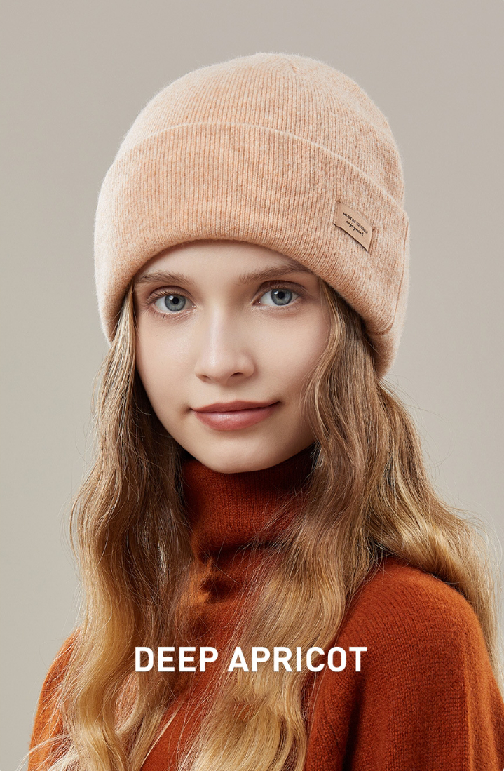 100% WOOL THICKENED KNITTED HAT - AOA Fashion Accessories