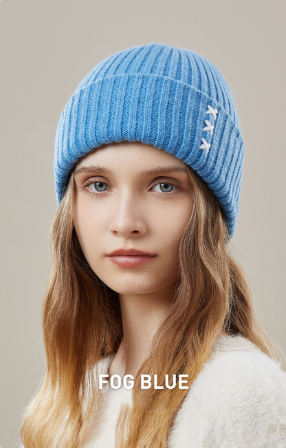 Wool Beanie - With Embellishments 100% Wool Knit Hat - OESLO