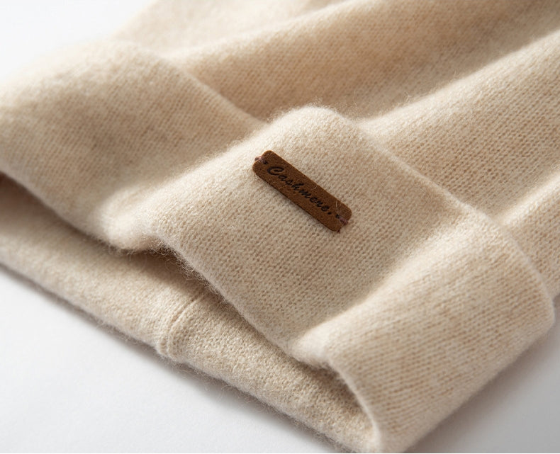 Knitted cashmere hat. - AOA Fashion Accessories