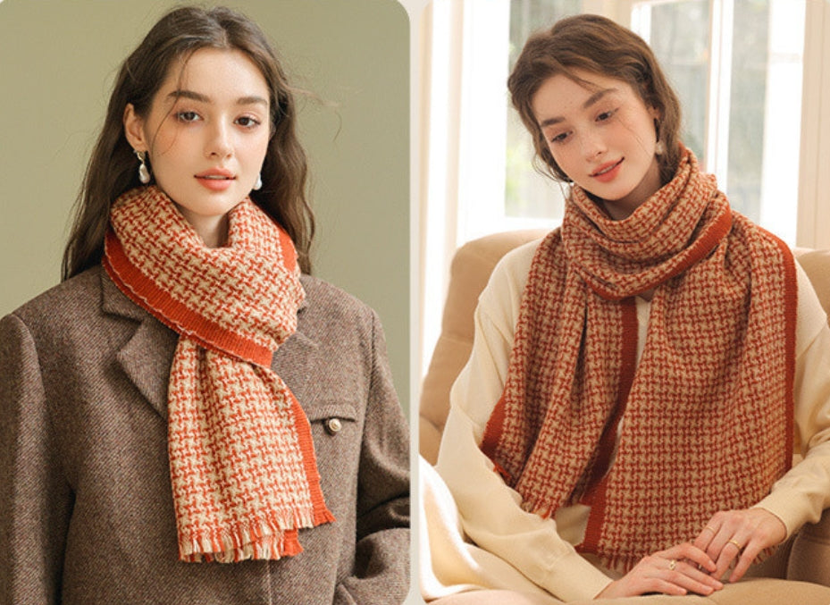 FASHIONABLE WOOL PLAID SCARF - AOA Fashion Accessories