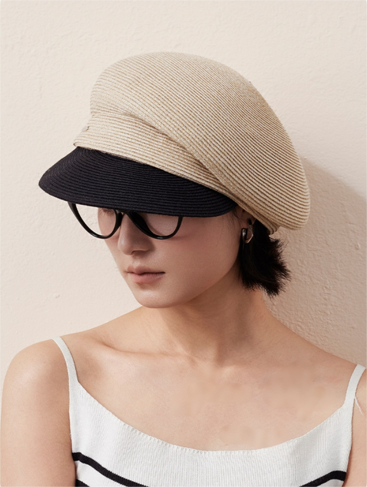 Paper Straw Beret Hat – Lightweight Summer Cap for Women - AOA Fashion Accessories