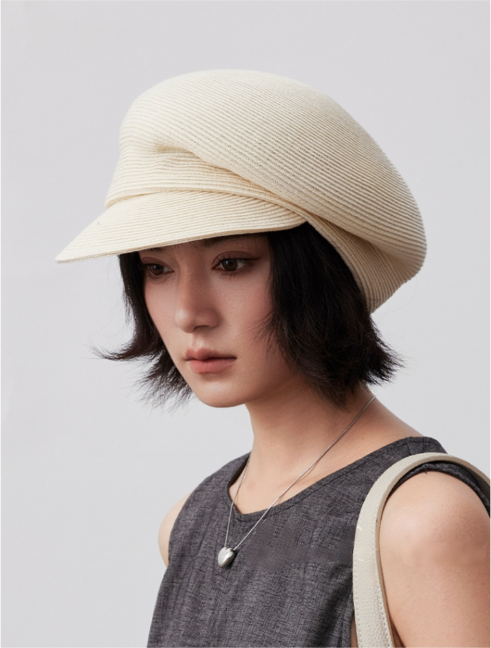 Paper Straw Beret Hat – Lightweight Summer Cap for Women - AOA Fashion Accessories
