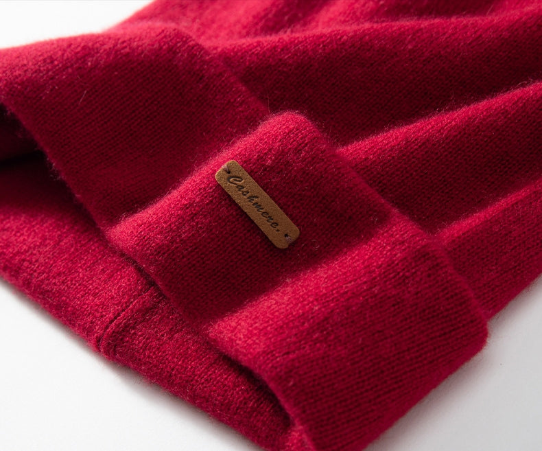 Knitted cashmere hat. - AOA Fashion Accessories