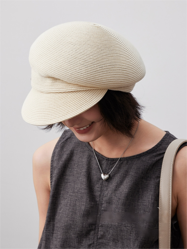 Paper Straw Beret Hat – Lightweight Summer Cap for Women - AOA Fashion Accessories