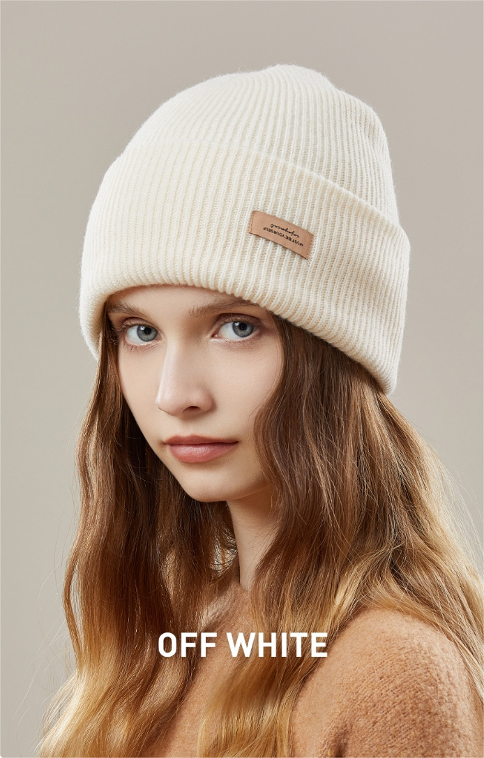 Women's autumn and winter 100% wool warm hat, wool multi-color simple knitted hat - AOA Fashion Accessories