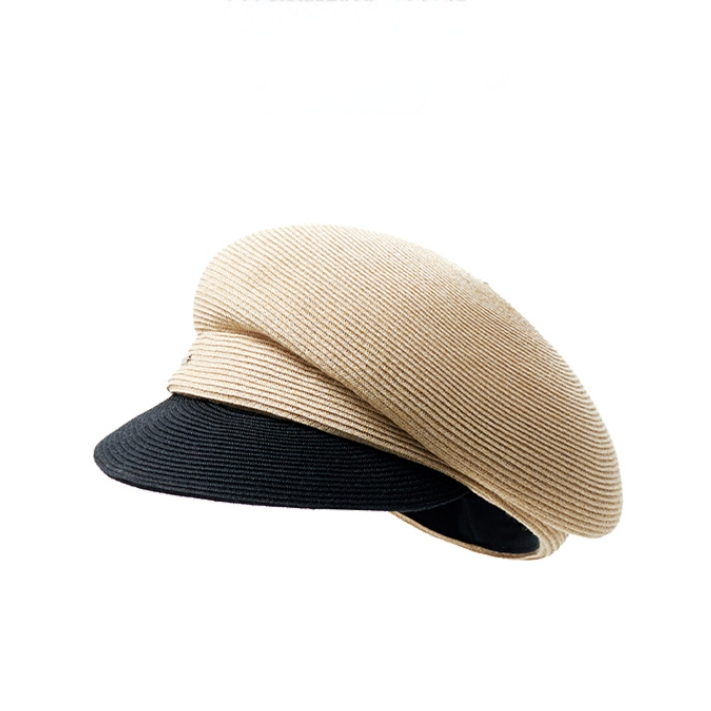 Paper Straw Beret Hat – Lightweight Summer Cap for Women - AOA Fashion Accessories
