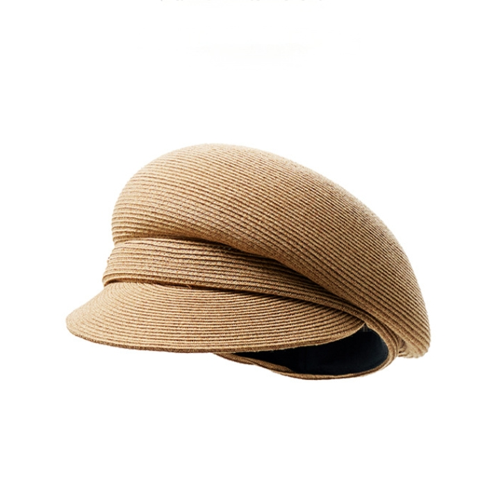 Paper Straw Beret Hat – Lightweight Summer Cap for Women - AOA Fashion Accessories