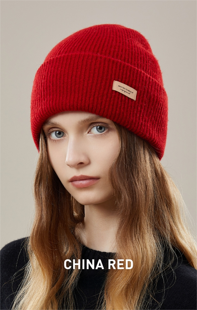 Women's autumn and winter 100% wool warm hat, wool multi-color simple knitted hat - AOA Fashion Accessories