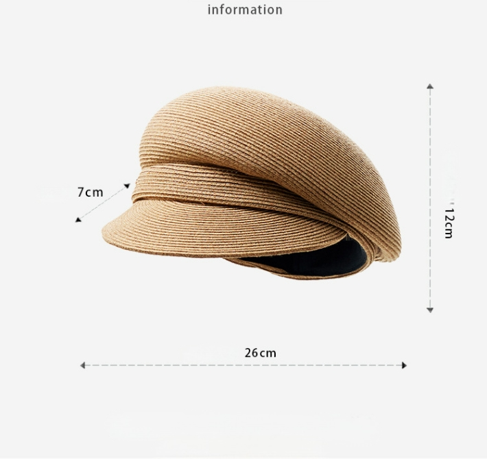 Paper Straw Beret Hat – Lightweight Summer Cap for Women - AOA Fashion Accessories