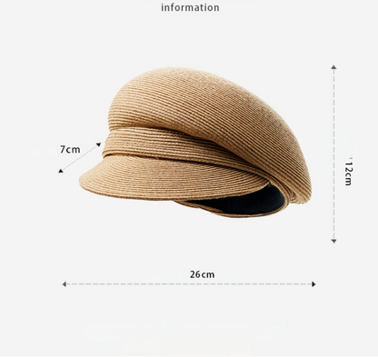 Paper Straw Beret Hat – Lightweight Summer Cap for Women - AOA Fashion Accessories