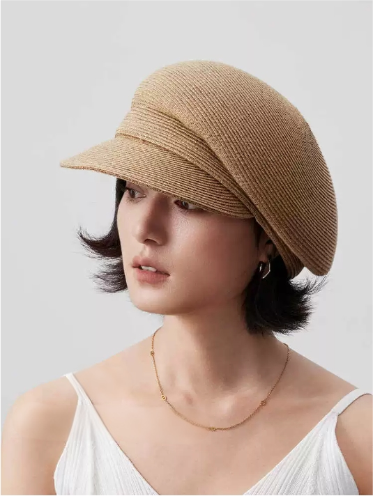 Paper Straw Beret Hat – Lightweight Summer Cap for Women - AOA Fashion Accessories