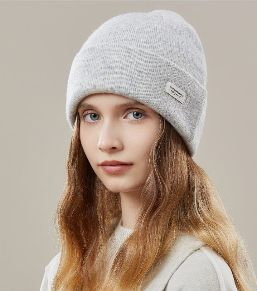 100% WOOL THICKENED KNITTED HAT - AOA Fashion Accessories