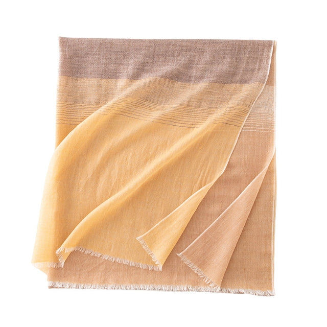 Gradient color 100% wool scarf. - AOA Fashion Accessories