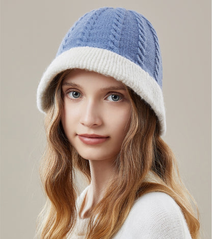 Knit Bucket Hat – Wool Two-Tone Warm Winter Hat - OESLO