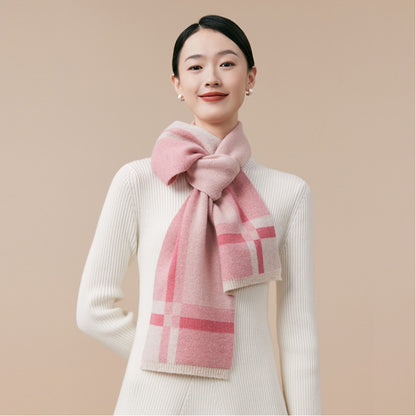 Wool Scarf Women – Lightweight and Warm Plaid Pattern - OESLO